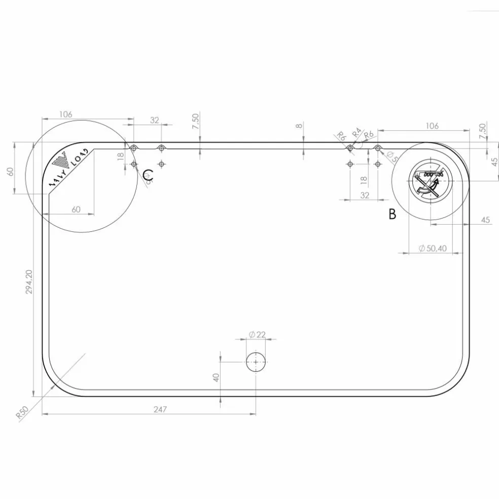 Navy Load Glasplaat voor 2-pits kookplaat