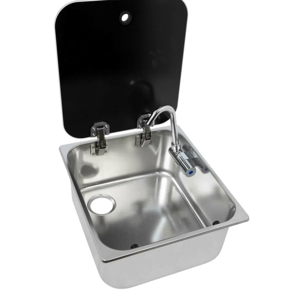 Navy Load Spoelbak met glazendeksel 350 x 320