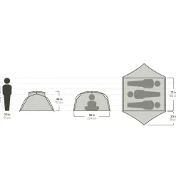 Nemo Aurora Ridge 3P & Footprint lichtgewicht  koepeltent grey