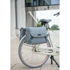 New Looxs  Mondi Joy Double fietstas 38 liter quilted grey