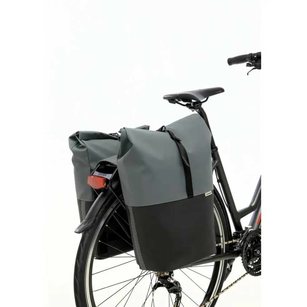 New Looxs Nyborg Double 34 liter fietstas dark grey black