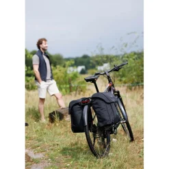 New Looxs Vigo Double fietstas 40 liter black green