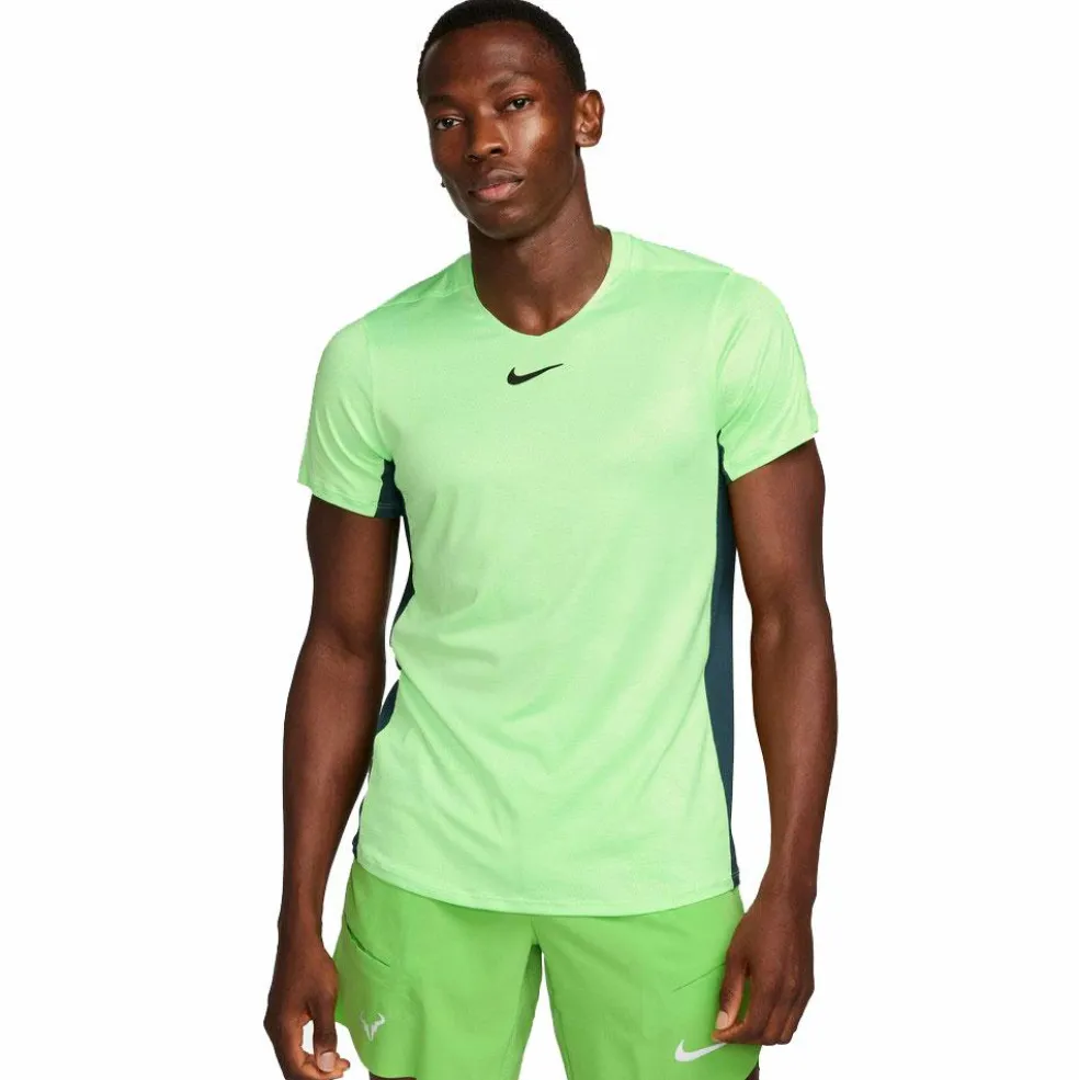 Nike Court Dri-FIT Advantage tennisshirt heren lime blast deep jungle black