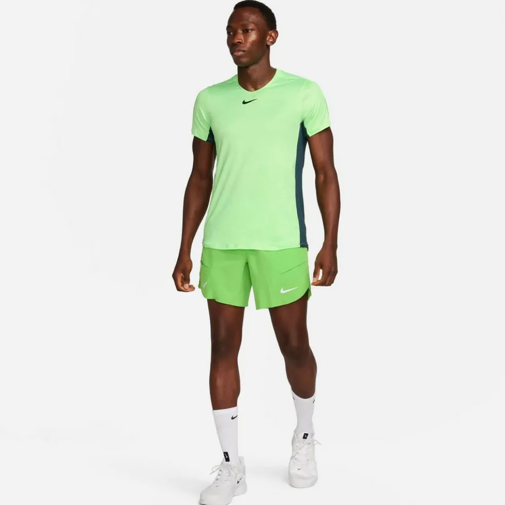 Nike Court Dri-FIT Advantage tennisshirt heren lime blast deep jungle black