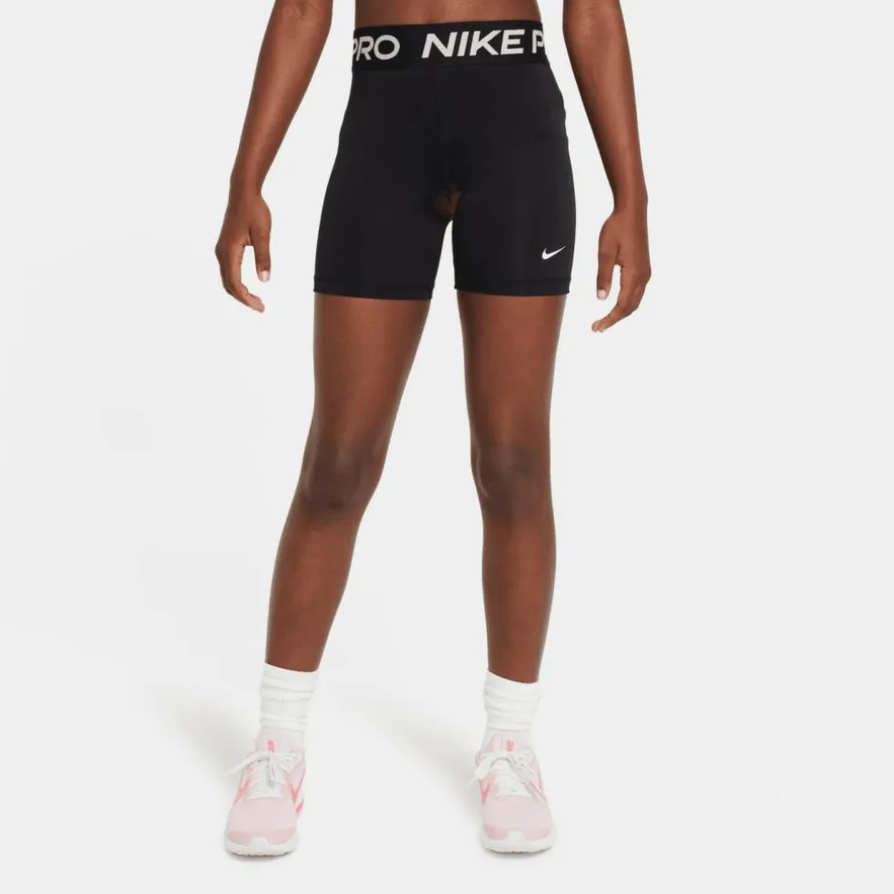 Nike Pro Big Kids' short junior black white