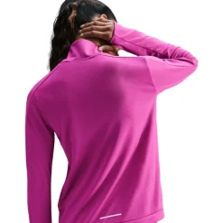 Nike Swoosh hardloopshirt dames hot fuchsia light wild mango