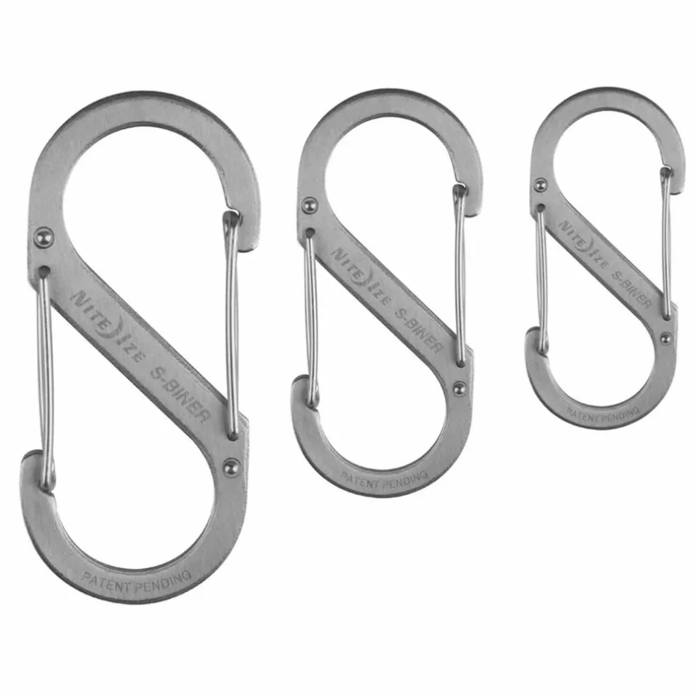 Nite Ize S-Biner Stainless karabijnhaken zilver 3-pack