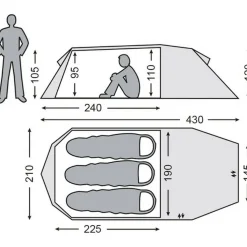 Nordisk Oppland 3 SI lichtgewicht tunneltent forest green