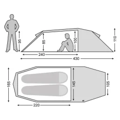 Nordisk Oppland 2 SI lichtgewicht tunneltent forest green