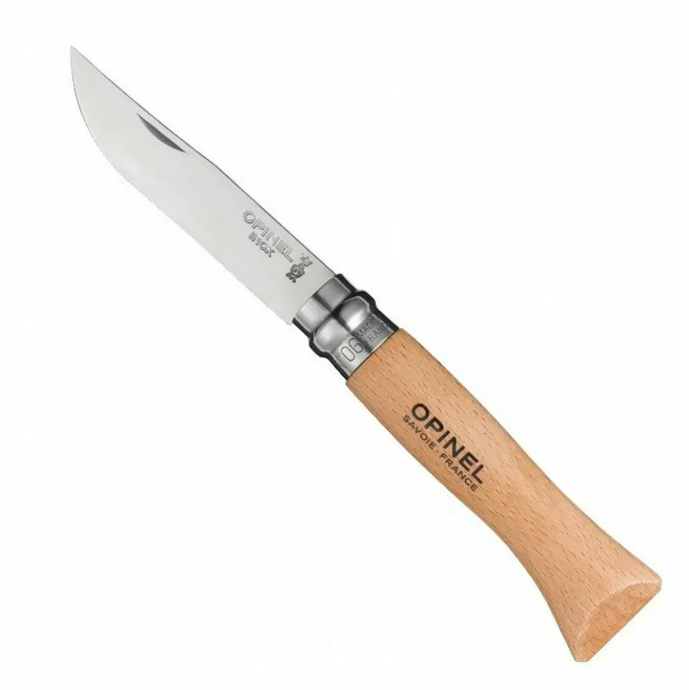 Opinel N06 zakmes hout zilver