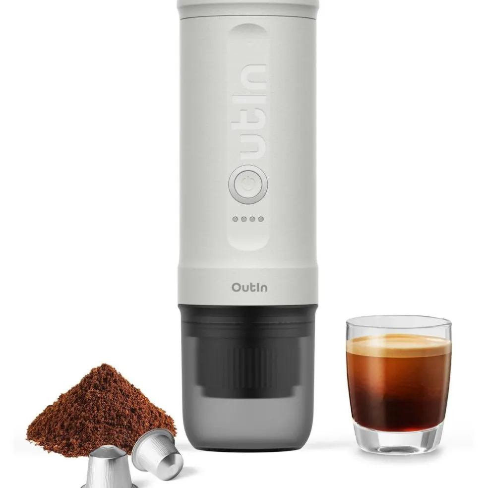 OutIn Nano draagbare espressomachine pearl white