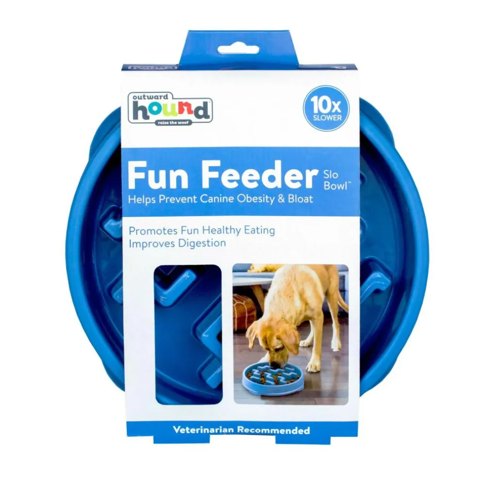 Outward Hound Fun Feeder Slo Bowl voerbak blauw