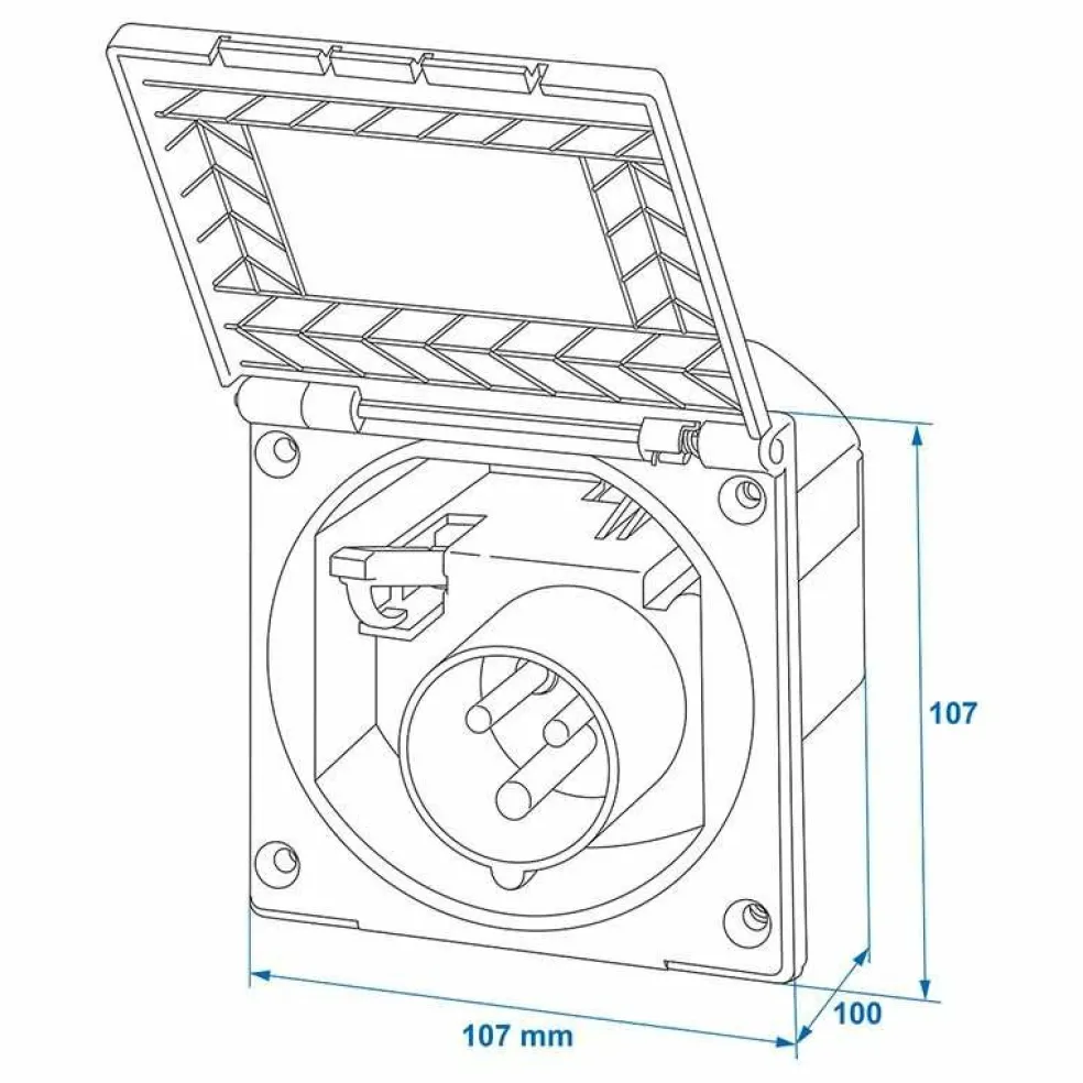 ProPlus CEE wandinvoerdoos vierkant zwart