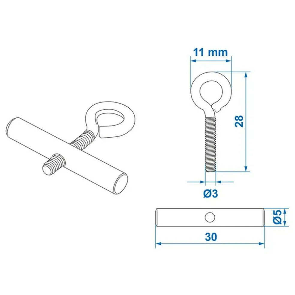 ProPlus Eindstop voor tentrail 5-6 mm set van 2 stuks
