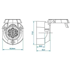 ProPlus 7+1-polige metalen stekkerdoos