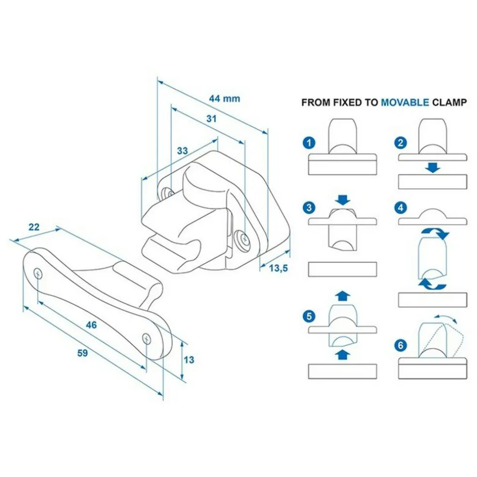 ProPlus Scharnierende deurvanger grijs