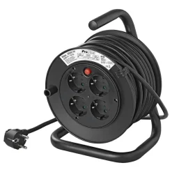 ProPlus Schuko 4-way kabelhaspel 15 meter