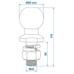 ProPlus Trekhaakkogel opschroefbaar