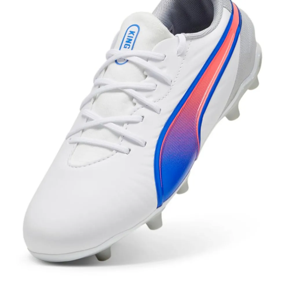 Puma KING MATCH FG AG voetbalschoenen junior PUMA white bluemazing flat light grey