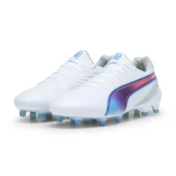 Puma KING ULTIMATE FG AG voetbalschoenen dames PUMA white bluemazing flat light grey sunset glow