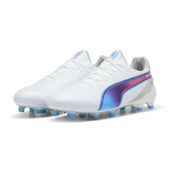 Puma KING ULTIMATE FG AG voetbalschoenen heren PUMA white bluemazing flat light grey sunset glow