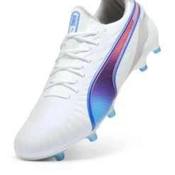 Puma KING ULTIMATE FG AG voetbalschoenen heren PUMA white bluemazing flat light grey sunset glow
