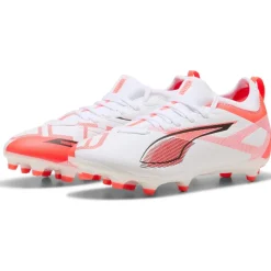 Puma ULTRA 5 MATCH FG AG voetbalschoenen junior PUMA white PUMA black glowing red