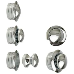 Pushlock Drukknop + buitenring mini glans chroom