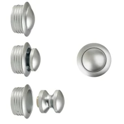 Pushlock Drukknop + buitenring mini mat chroom