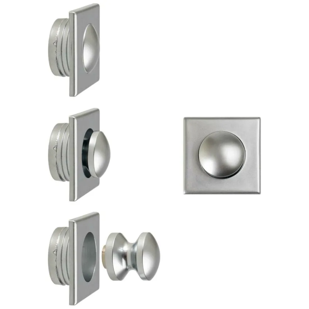 Pushlock Drukknop + buitenring vierkant mini mat chroom