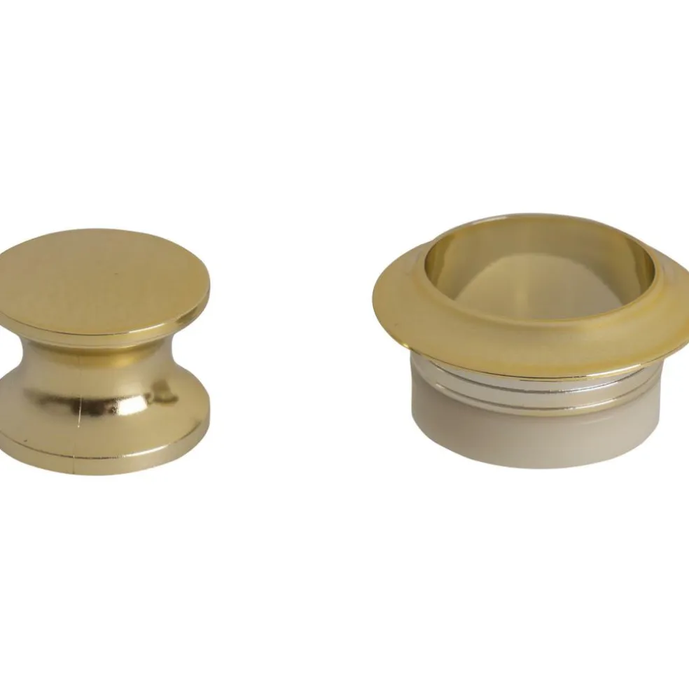 Pushlock Drukknop en buitenring goud