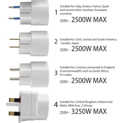 Q-Link Reisstekkerset 4-voudig wit