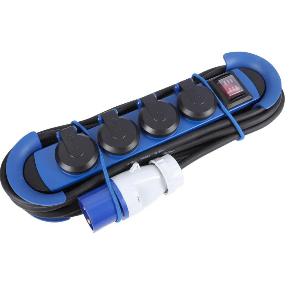 Q-Link 4-voudige CEE stekkerdoos met CMS 5 meter