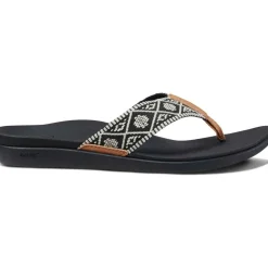 Reef Ortho Woven slippers dames black white