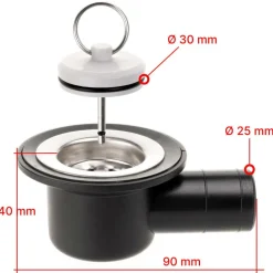 Reich haakse afvoerplug 33 mm