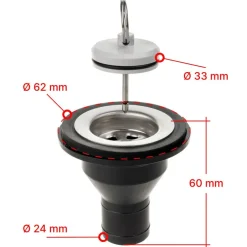 Reich rechte afvoerplug 33 mm