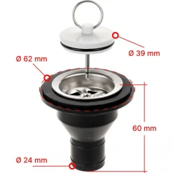 Reich rechte afvoerplug 39 mm