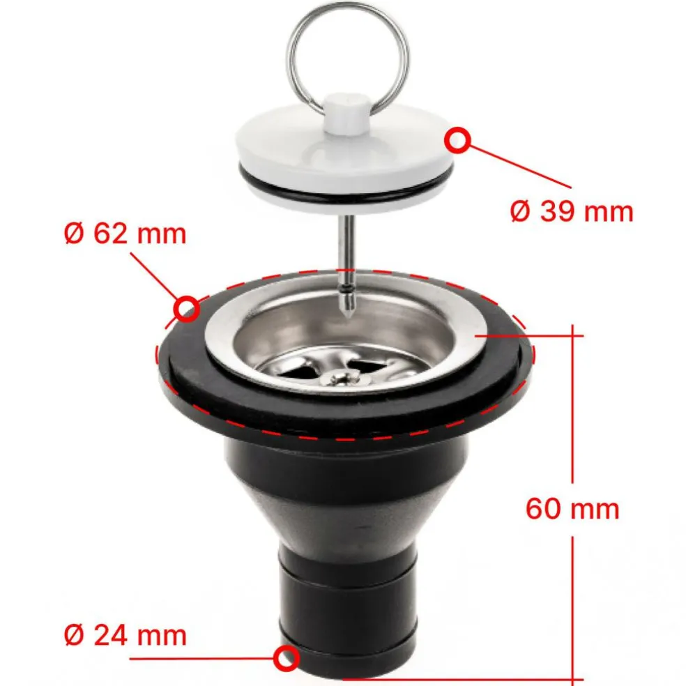 Reich rechte afvoerplug 39 mm