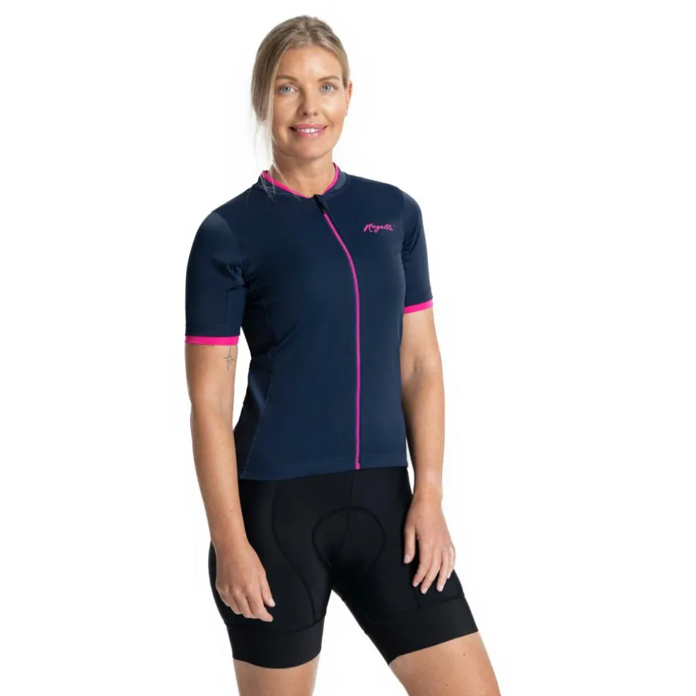 Rogelli Essential fietsshirt dames blauw roze