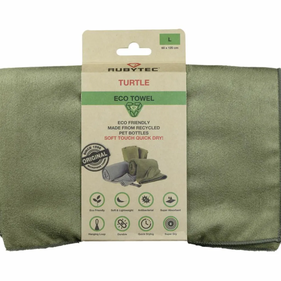 Rubytec Turtle ECO handdoek 120 x 60 cm green