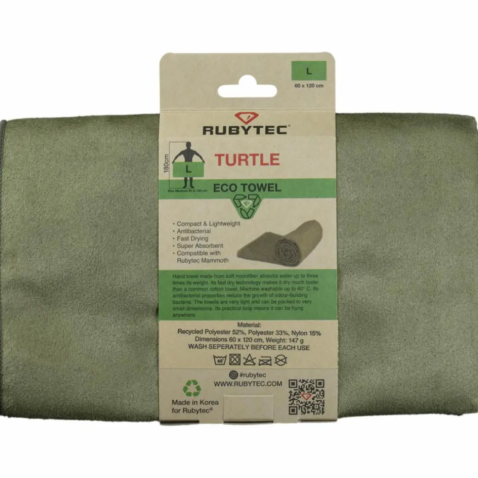 Rubytec Turtle ECO handdoek 120 x 60 cm green