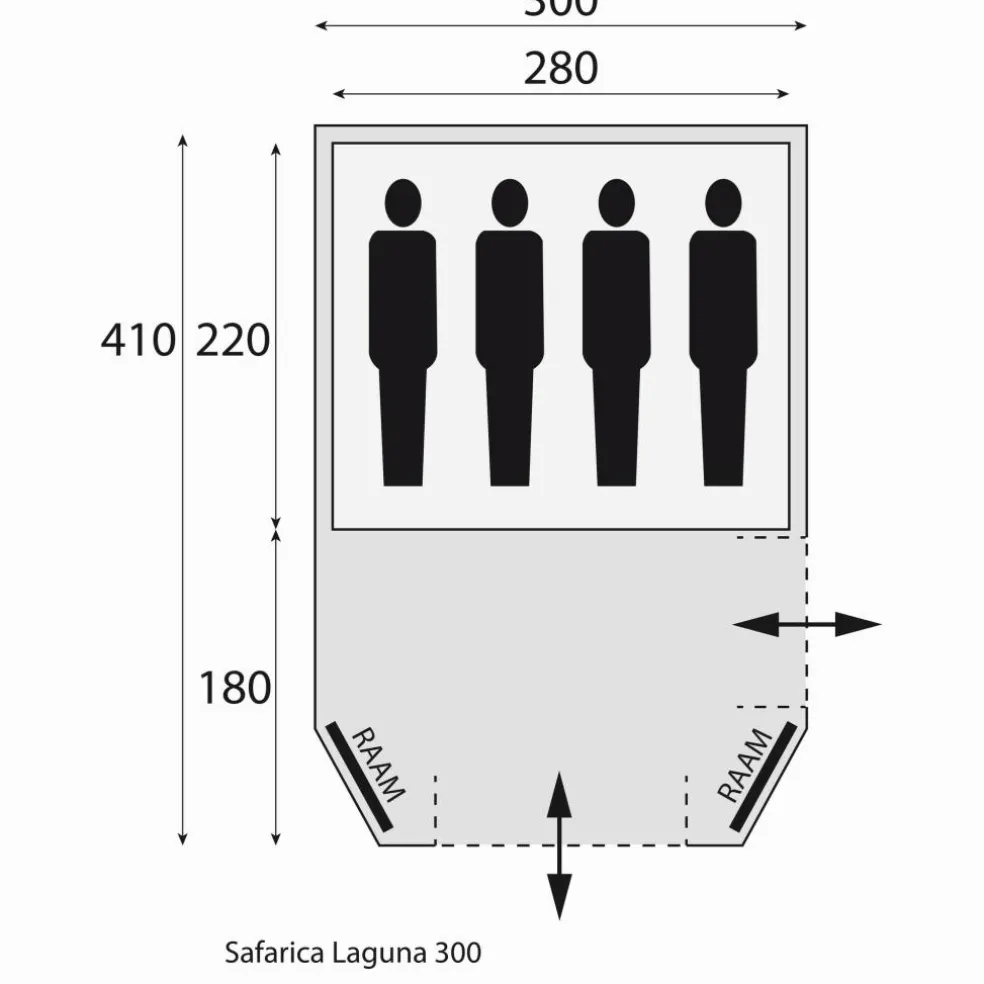 Safarica Laguna 300 koepeltent grey