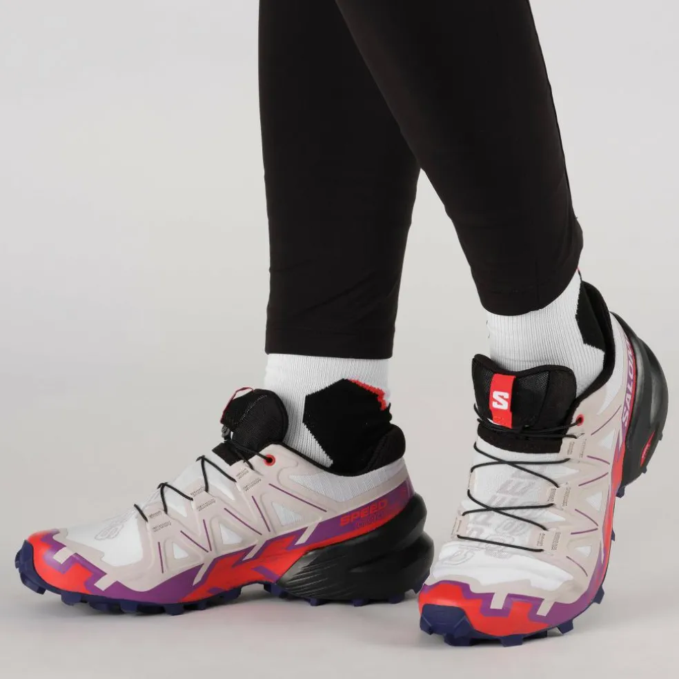 Salomon Speedcross 6 hardloopschoenen dames white sparkling grape