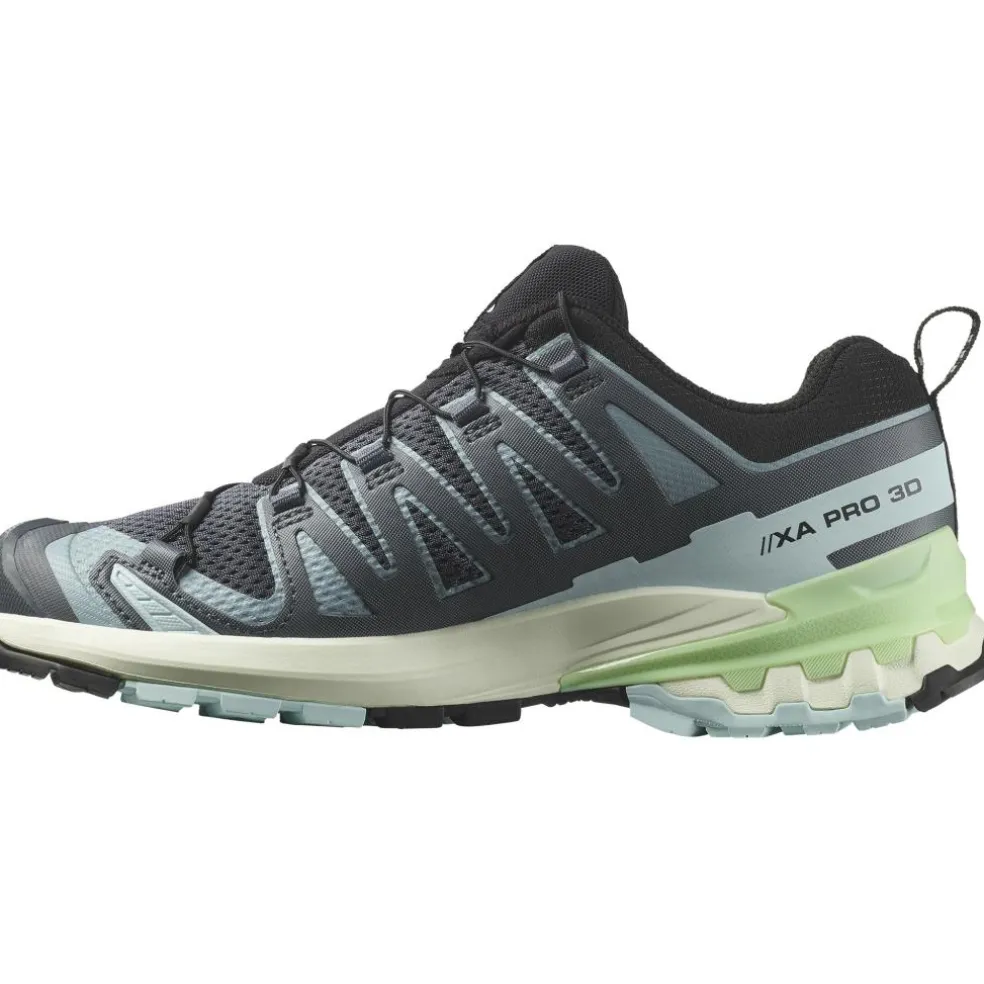 Salomon XA PRO 3D V9 hardloopschoenen dames turbulence iced aqua patina green