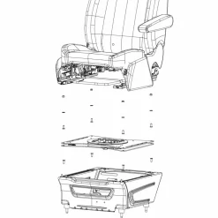 Scopema V3 Ford Transit vanaf 2014 Ford Transit Custom  van 2013 tot 2023 draaiplateau bestuurder