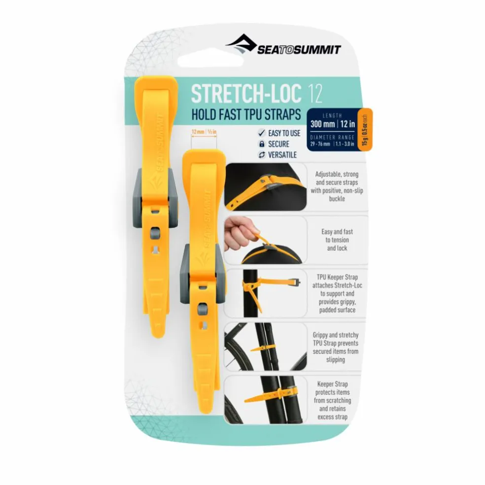 Sea To Summit Stretch-Loc TPU straps 300 x 12 mm yellow per 2 stuks