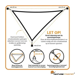 Shadow Comfort Driehoek schaduwdoek 400 x 450 x 500 cm sahara sand