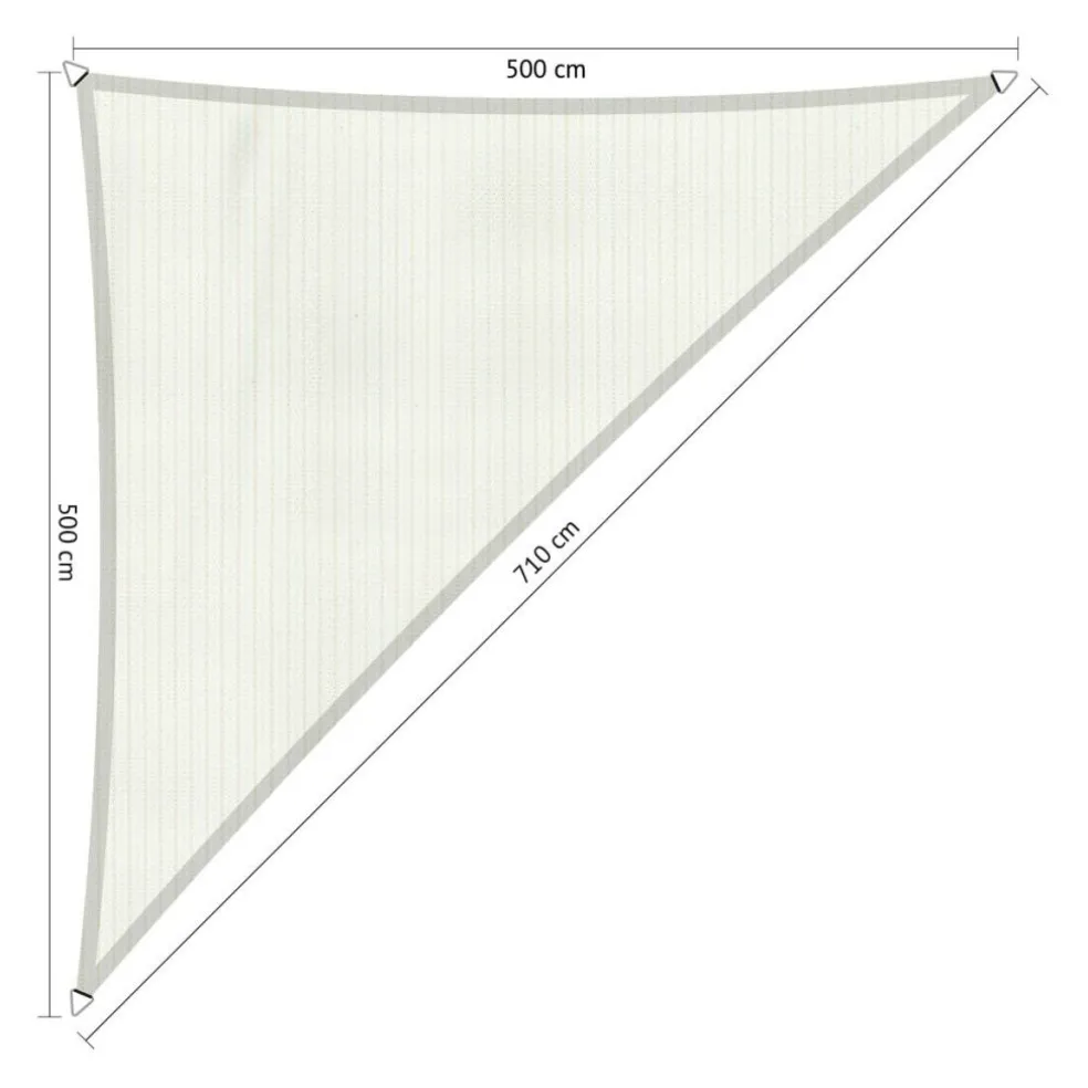 Shadow Comfort Driehoek schaduwdoek 500 x 500 x 710 cm arctic white