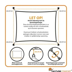 Shadow Comfort  Rechthoek schaduwdoek 200 x 400 cm cool grey