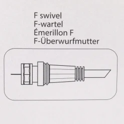 SHI Coax verloopstekker mannelijk naar F-wartel  aansluiting